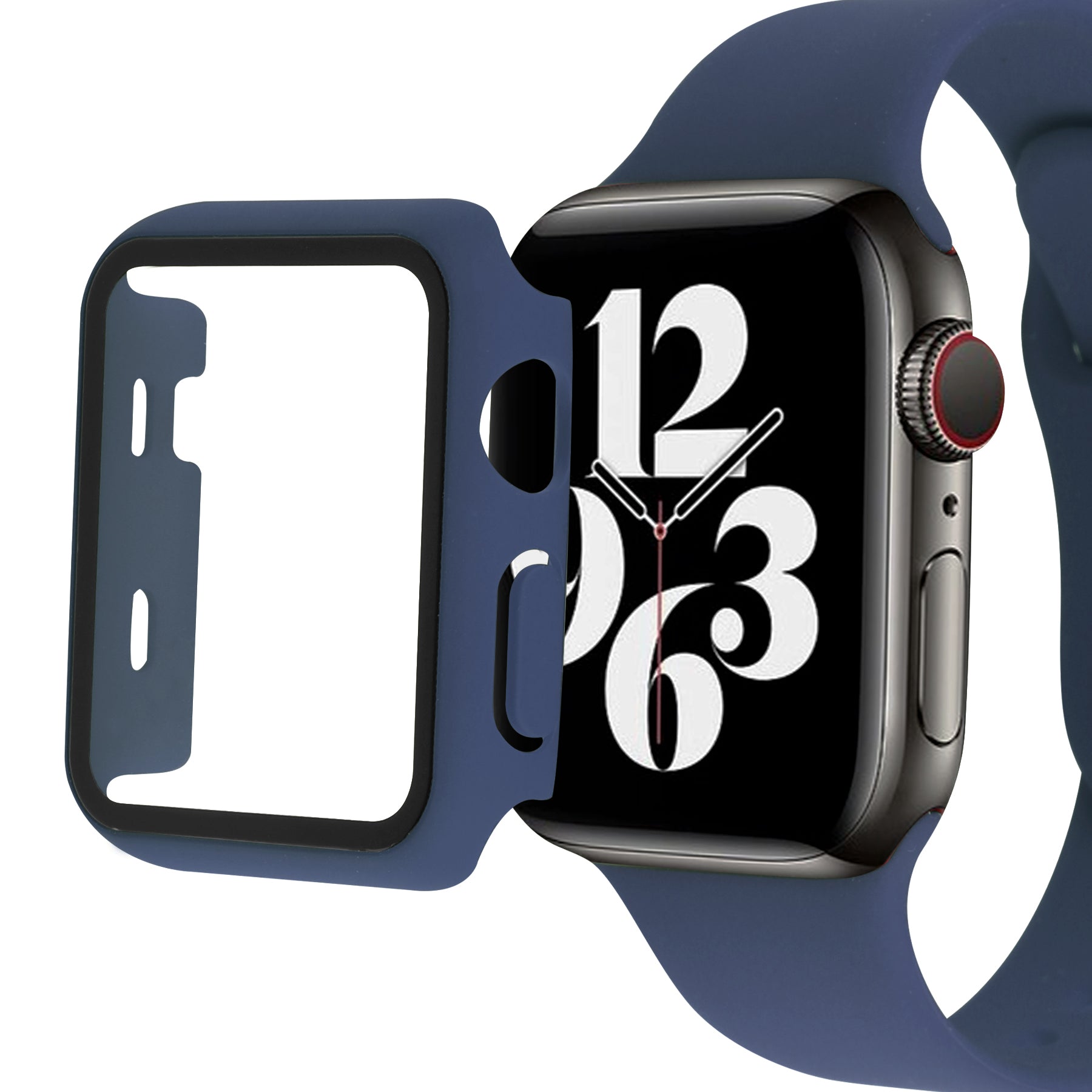Tempered Glass Screen Protector Film Hard PC Watch Case + Adjustable Silicone Watch Strap Replacement for Apple Watch Series 7 45mm Tempered Glass Screen Protector Film Hard PC Watch Case + Adjustable Silicone Watch Strap Replacement for Apple Watch Series 7 45mm